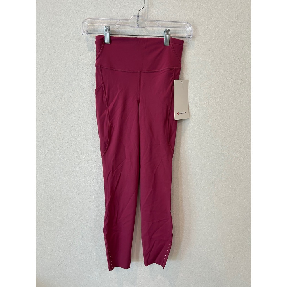 Lululemon Fast and Free HR Tight 25 Pockets Washed Mauve Size 4 NWT